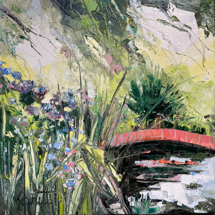 HALF ABSTRACT 36 (Petit pont) 绘画, 15.8x15.8 in