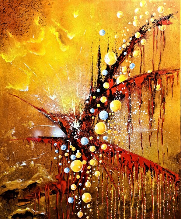 Painting titled "ANTAGONISME" by Patrice Bru, Original Artwork, Acrylic Mounted on Wood Stretcher frame