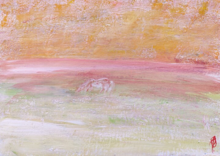 Pink horse Pittura, 5,8x8,3 in