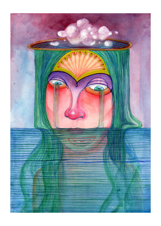 Ocean of Tears 绘画, 10.2x7.1 in