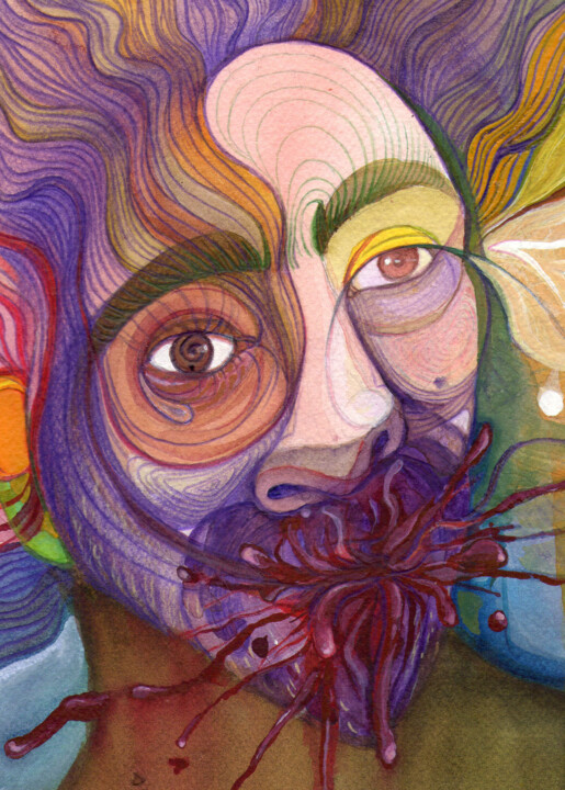 one day of him 绘画, 10.2x7.1 in