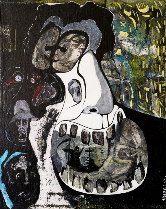 N° 3 - Du coup de foudre au traumatisme 绘画, 16.1x13 in