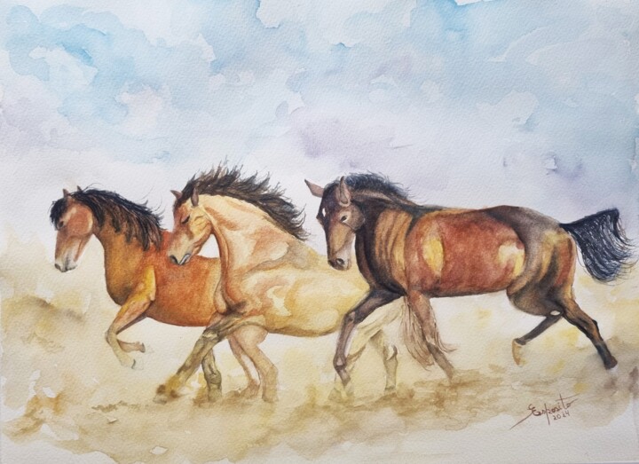 Poder Correr Livremente Painting, 10.2x14.2 in