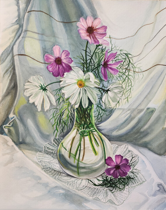 Pittura intitolato "Simple flowers" da Natalia Bakshina, Opera d'arte originale, Acquarello