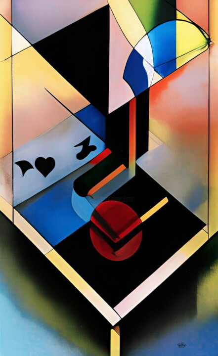 Playing Poker 绘画, 52.4x31.5 in