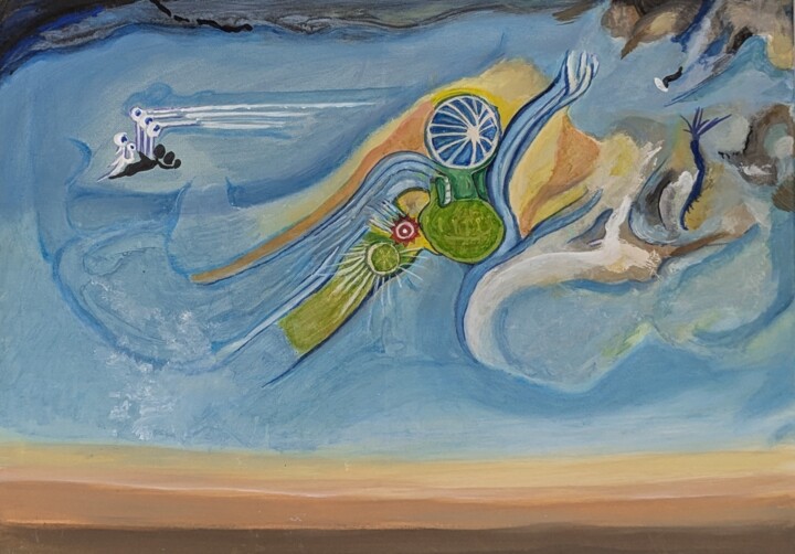 Peinture intitulée "OBSERVANDO LA BELLE…" par Juan Luis Gandulfo, Œuvre d'art originale, Acrylique Monté sur Châssis en bois