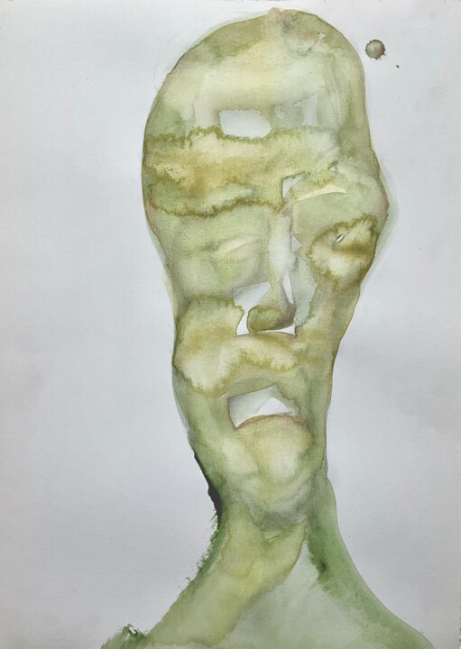 Grünkopf II 绘画, 16.5x11.8 in