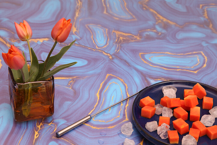 Tulips and papaya - orange harmony. 사진
