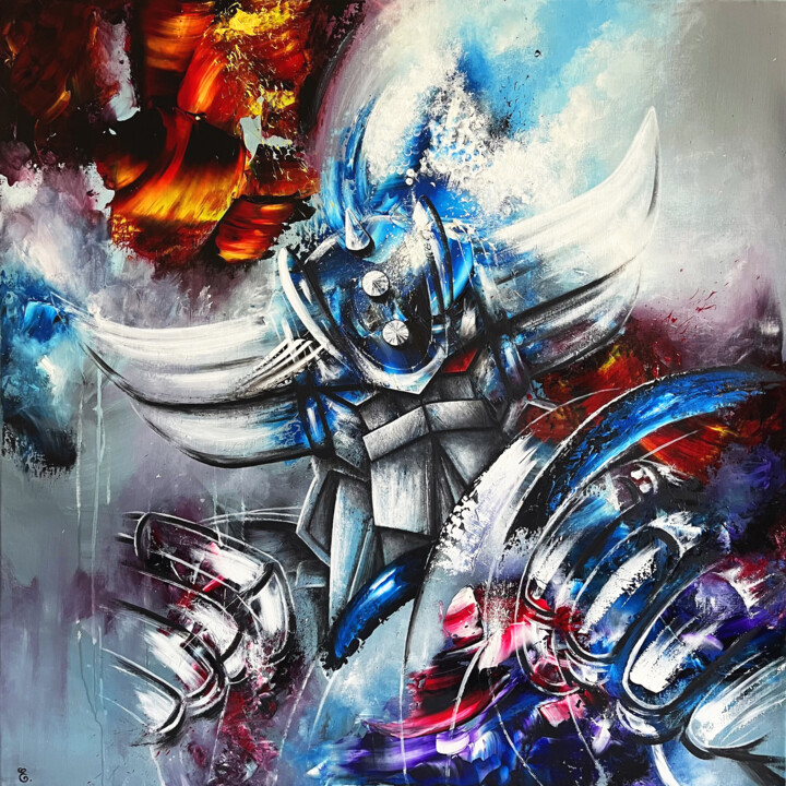 "Goldorak Attack" 绘画, 39.4x39.4 in