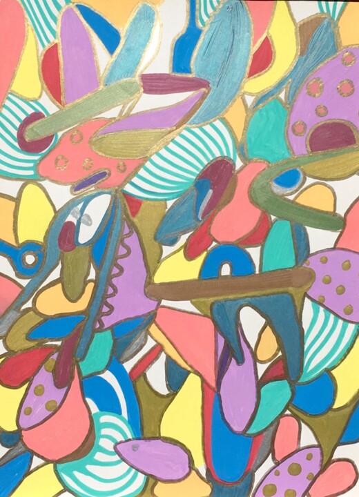 「305. Sunday Serenit…」というタイトルの絵画 Veera Zukovaによって, オリジナルのアートワーク, マーカー その他の剛性パネルにマウント
