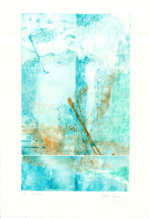 Gravures & estampes intitulée "L'ivresse des profo…" par Sophie Gerin, Œuvre d'art originale, Eau-forte