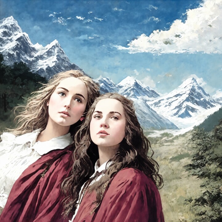 Scarlet Summit 绘画, 39x39 in