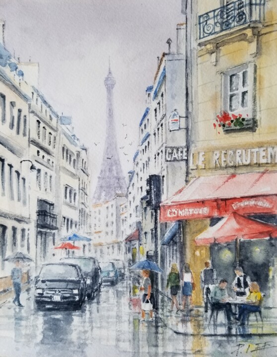 Cafe Le Recrutement Paris Tablo, 10x8 in