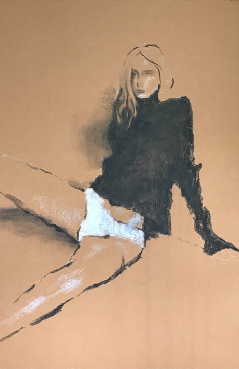Five minutes ( Пять минут ) Painting, 21.7x15.8 in