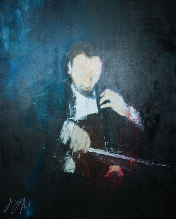 The Cellist 绘画, 39.4x31.6 in