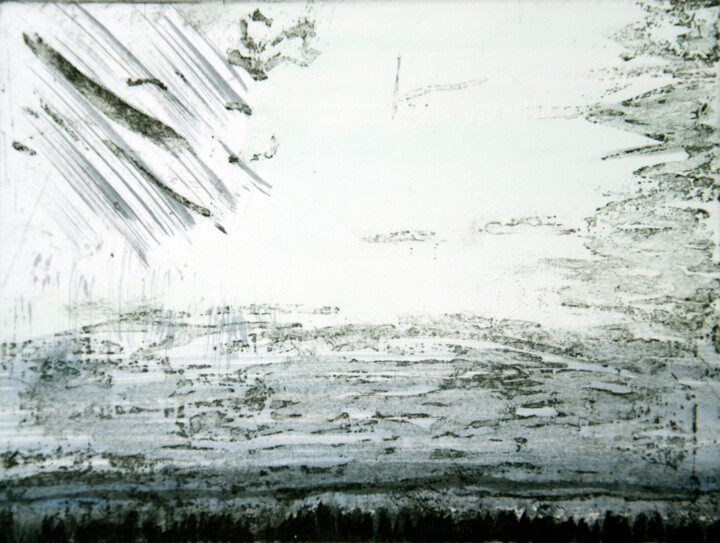 Gravures & estampes intitulée "L'eau qui dort" par Sophie Gerin, Œuvre d'art originale, Monotype
