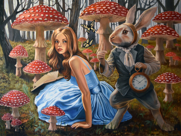 Wake up, Alice! The journey begins 绘画, 35.4x47.2 in