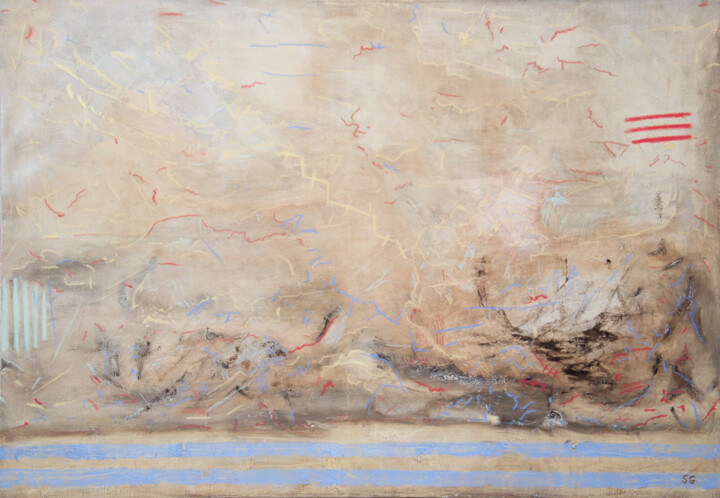 Peinture intitulée "Orage" par Sophie Gerin, Œuvre d'art originale, Huile Monté sur Châssis en bois
