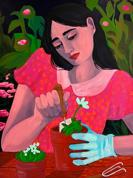 제목이 "Drifted toughts"인 미술작품 Vanessa Van Meerhaeghe로, 원작, 아크릴