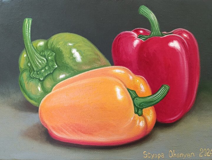 Pepper Trio 绘画, 7.1x9.5 in