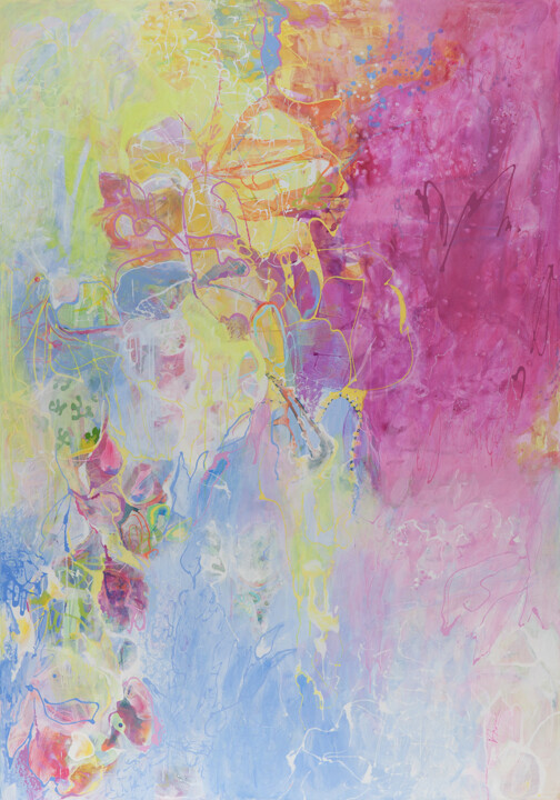 Painting titled "Солнечный день" by Viktoriia Aksenova, Original Artwork, Acrylic Mounted on Wood Stretcher frame