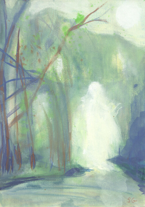 Peinture intitulée "Le livre des rêves" par Sophie Gerin, Œuvre d'art originale, Aquarelle Monté sur Carton