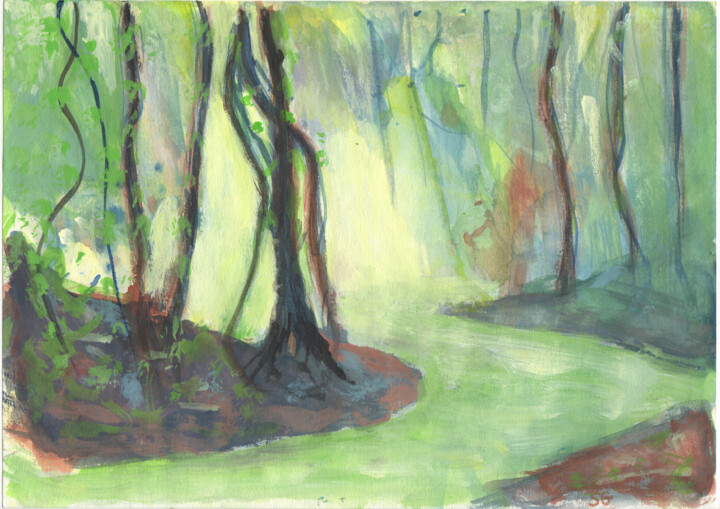 Peinture intitulée "Vers la lumière (aq…" par Sophie Gerin, Œuvre d'art originale, Aquarelle