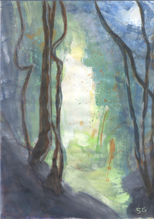 Peinture intitulée "Suis-moi" par Sophie Gerin, Œuvre d'art originale, Aquarelle Monté sur Carton