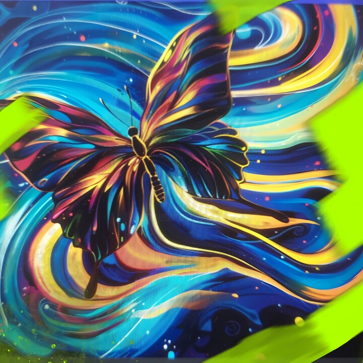 Grafika cyfrowa / sztuka generowana cyfrowo zatytułowany „Vibrant cosmic butt…” autorstwa Lu Sho, Oryginalna praca, Obraz ge…