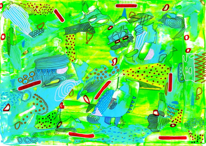 Pintura intitulada "477. Non Giocare co…" por Veera Zukova, Obras de arte originais, Acrílico