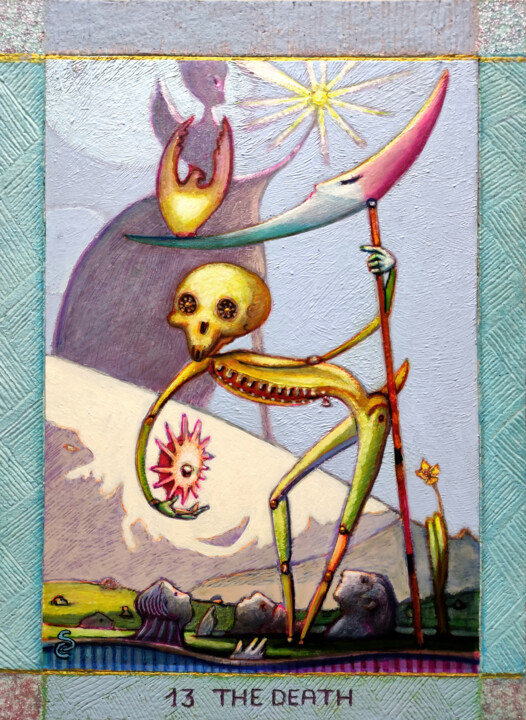 THE DEATH, 13 绘画, 13.8x9.8 in