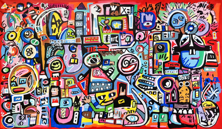 Party all the time 绘画, 30x52 in