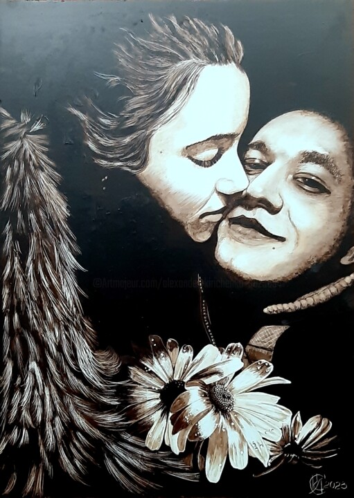 Children. Denis and Lisa 绘画, 15.8x11.4 in