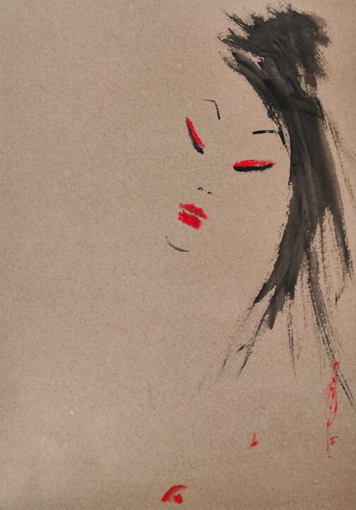 제목이 "Amour passionné"인 그림 Olesya Nikolaeva로, 원작, 잉크