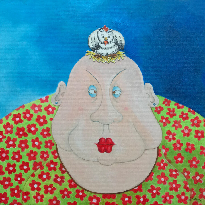 Maman poule 绘画, 11.8x11.8 in