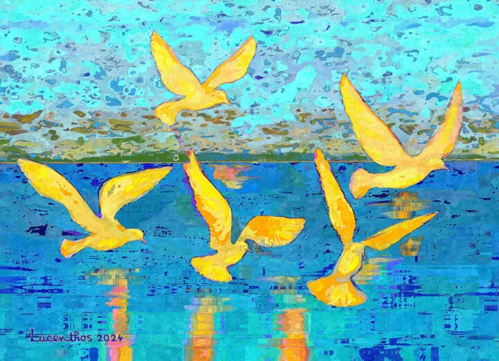 Digitale Kunst mit dem Titel "L'ENVOL" von Lucenthos, Original-Kunstwerk, Digitale Malerei