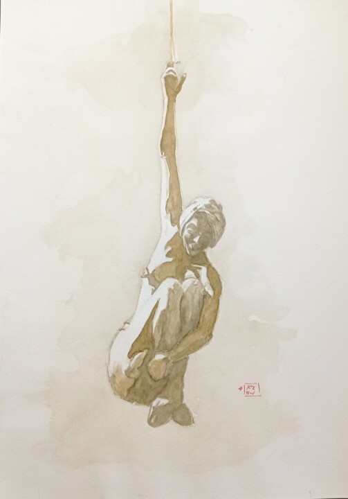 comme le temps suspendu 绘画, 16.5x11.8 in