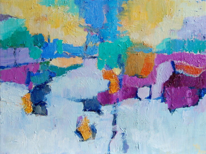 Winter Triangle Painting, 11.8x15.8 in