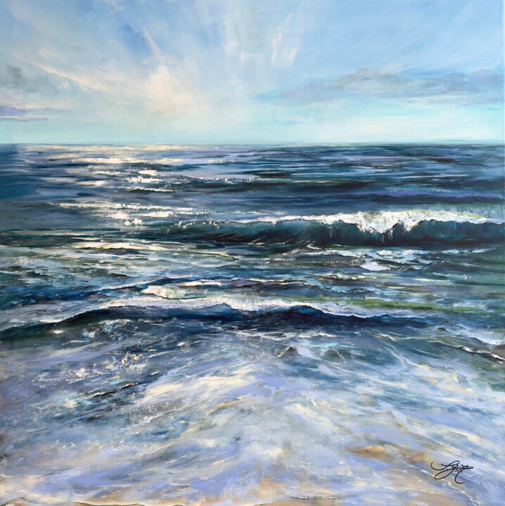 Malerei mit dem Titel "Promise To Myself" von Sandra Gebhardt-Hoepfner, Original-Kunstwerk, Acryl Auf Keilrahmen aus Holz mo…