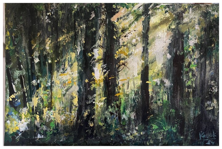 Malarstwo zatytułowany „Forest II” autorstwa Jakub Kossakowski (Art After Hours), Oryginalna praca, Akryl