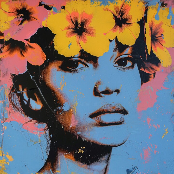 SUMMER FLOWER Tablo, 19,7x19,7 in