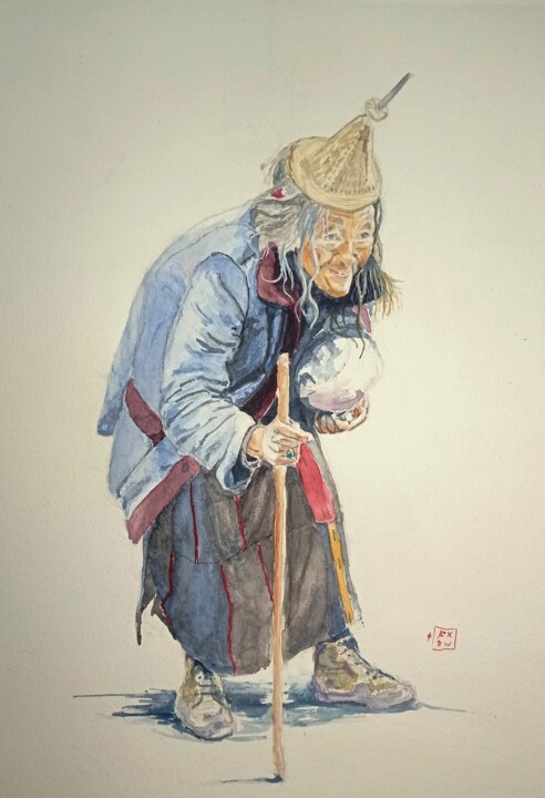 le chemin de la vie 绘画, 16.5x11.8 in