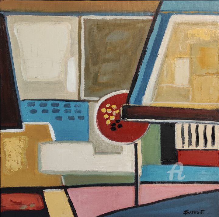 Rêveries cubistes 绘画, 15.8x15.8 in