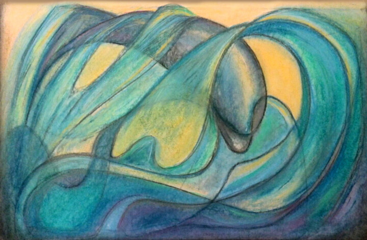 Lonely dolphin 绘画, 17.7x27.6 in