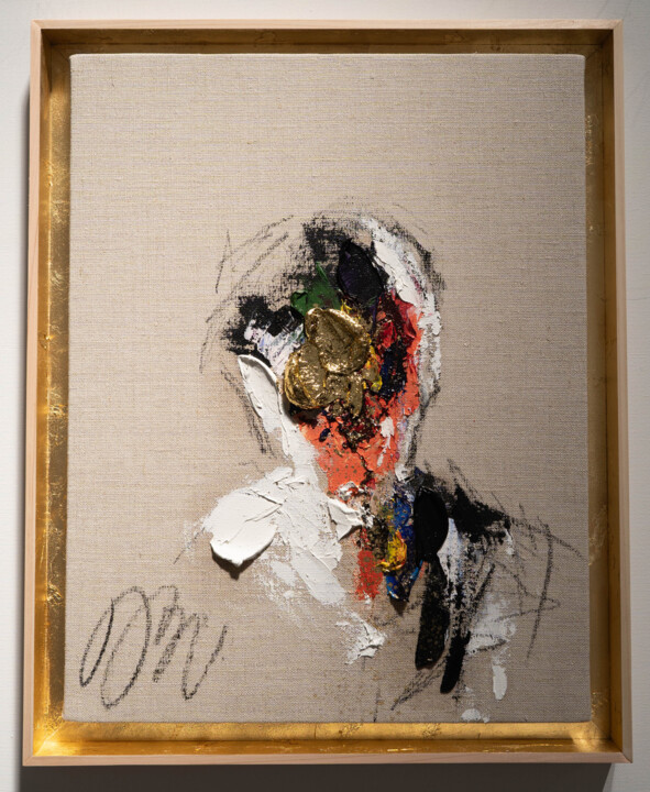 Antique Gold Portrait work 绘画, 16.1x12.5 in