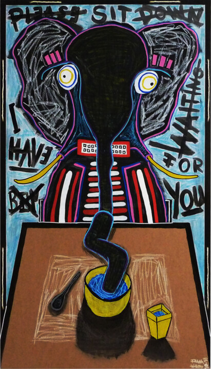 DINNERTIME – PLEASE SIT DOWN 绘画, 48x27.2 in