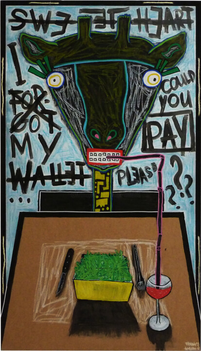 Malerei mit dem Titel "DINNERTIME – SWEETH…" von Frank Willems, Original-Kunstwerk, Acryl