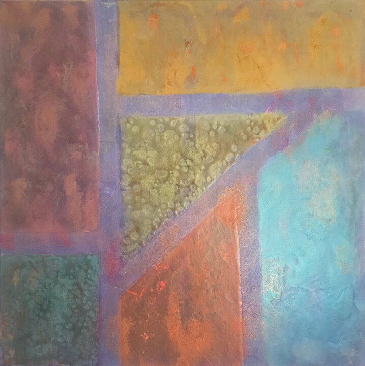 Pintura intitulada "Metalic Geometry" por Cristina Ticovschi, Obras de arte originais, Pigmentos