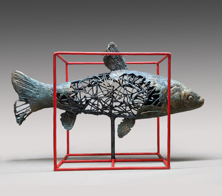 Sculpture titled "Aquarium" by Roman Rabyk, Original Artwork, Resin