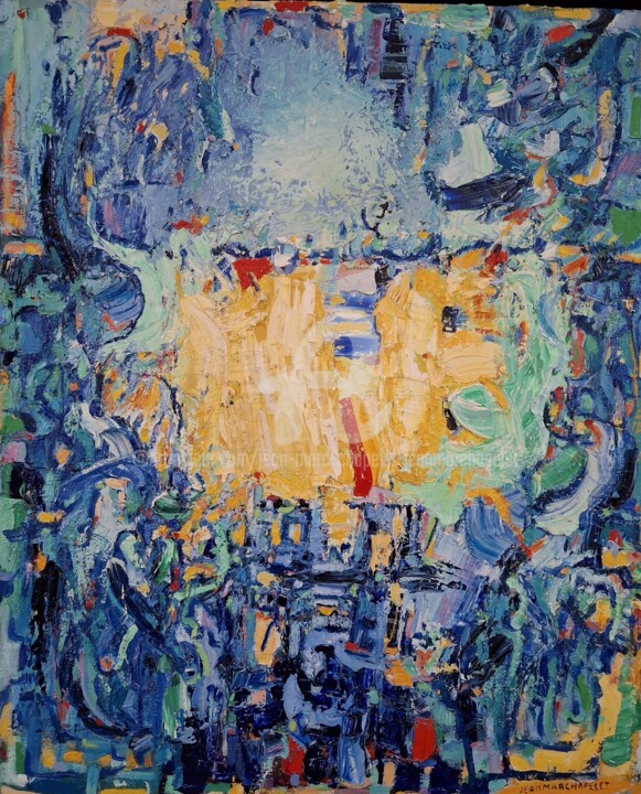 Painting titled "Abstraction Lyrifiq…" by Jean-Marc Chapelet (jeanmarchapelet), Original Artwork, Oil